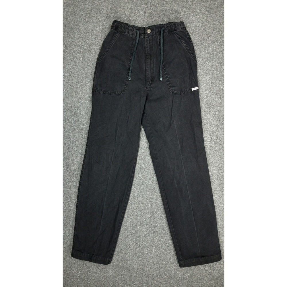 Vintage PCH Jeans Women's Size 32 L Black Cotton Denim High Rise Big Pockets